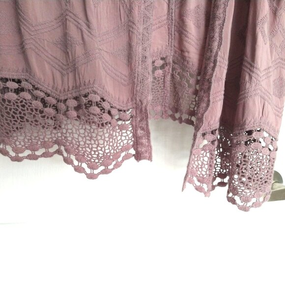 DEMOCRACY - Lavender Crochet Trim Cardigan - Medium - Picture 3 of 6